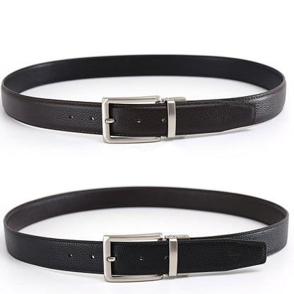 Arvid™ | Men’s Reversible Genuine Leather Belt with Rotating Pin Buckle