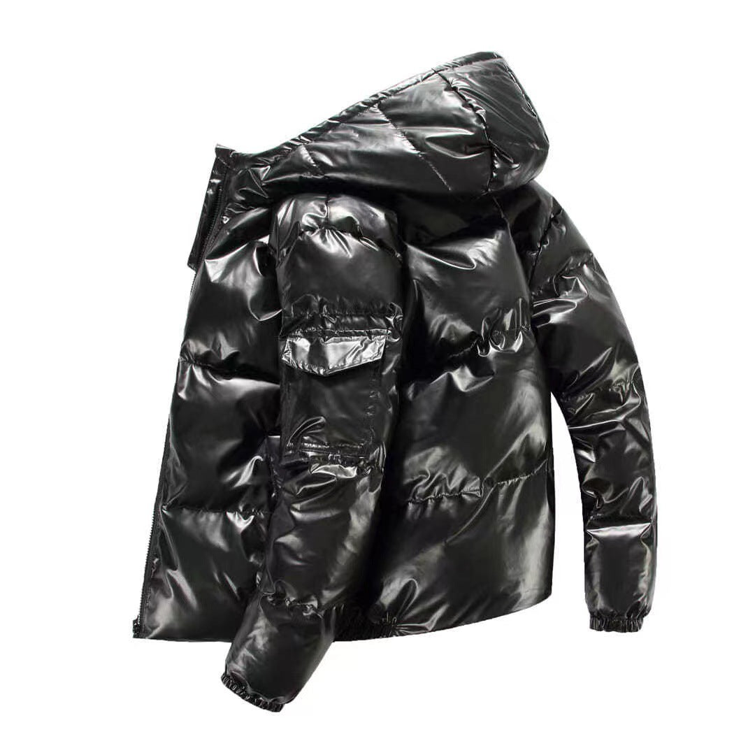 Ansgar | Herren Daunenjacke mit Kapuze — Glänzende Lackoptik in 3 Farben M–3XL | Westmere