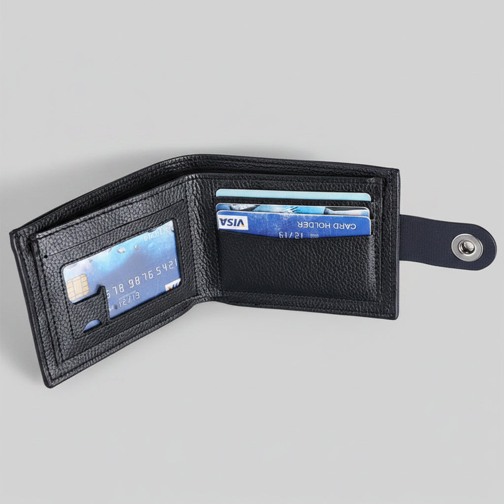 Harlan™ | Men’s Magnetic Buckle Wallet – Zipper Coin Pocket