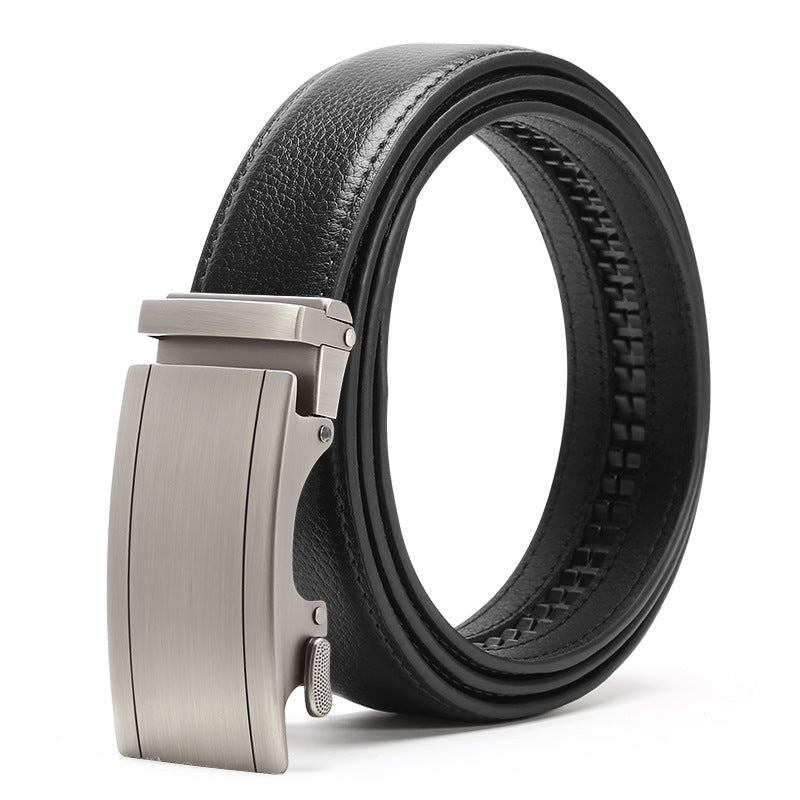 Reece™ | Men’s Cowhide Leather Belt – Automatic Buckle Business Style