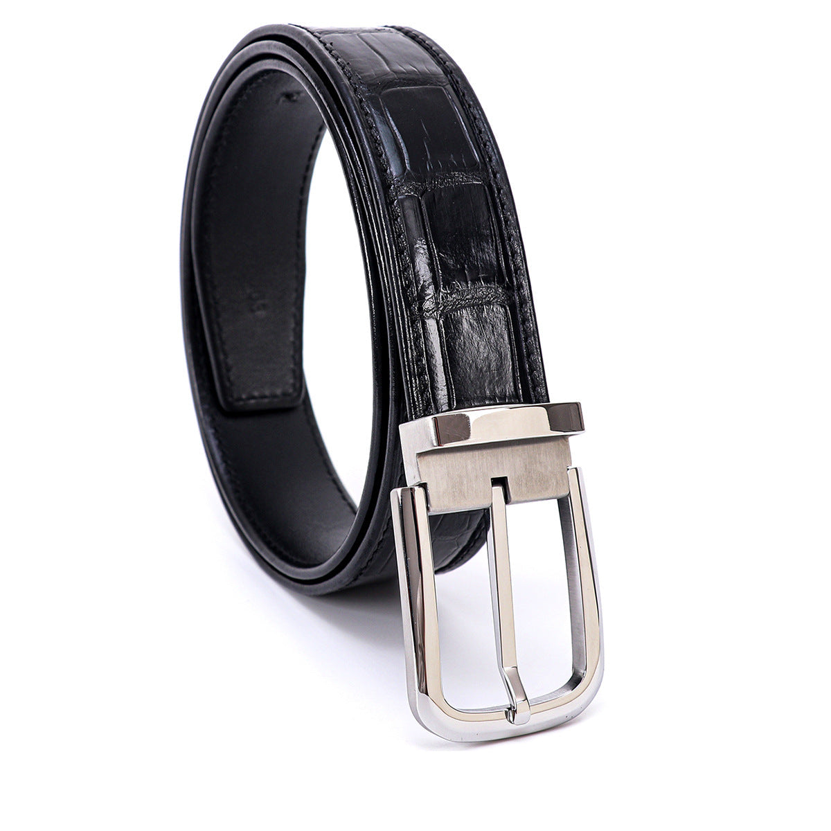 Fabien™ | Crocodile Leather Belt – 3.5CM Stainless Steel Pin Buckle