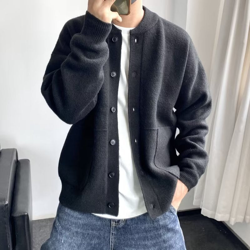 Nathaniel – Casual Knit Button Cardigan for Men