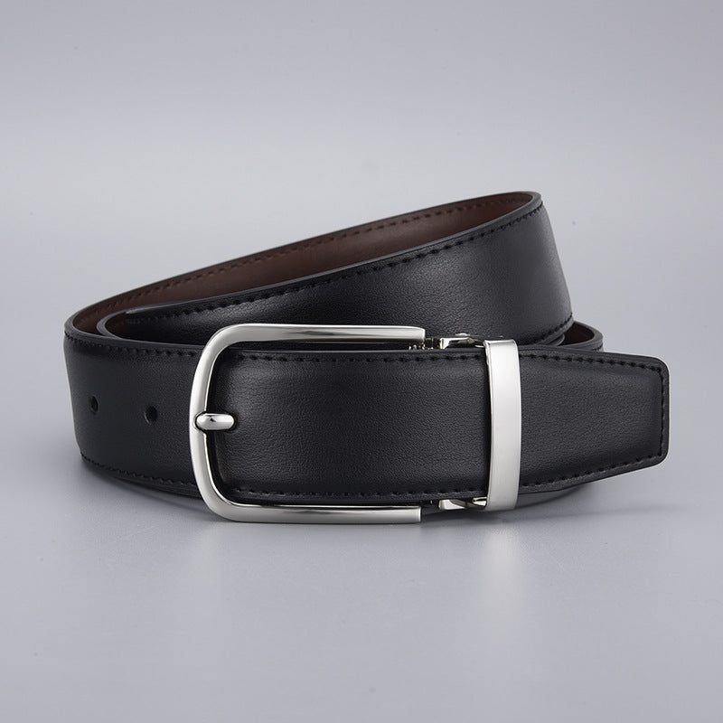Kyron™ | Men’s Two-Layer Cowhide Leather Belt – Pin Buckle
