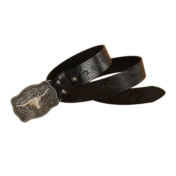 Cullen™ | Western Cowboy PU Leather Belt with Horse Buckle