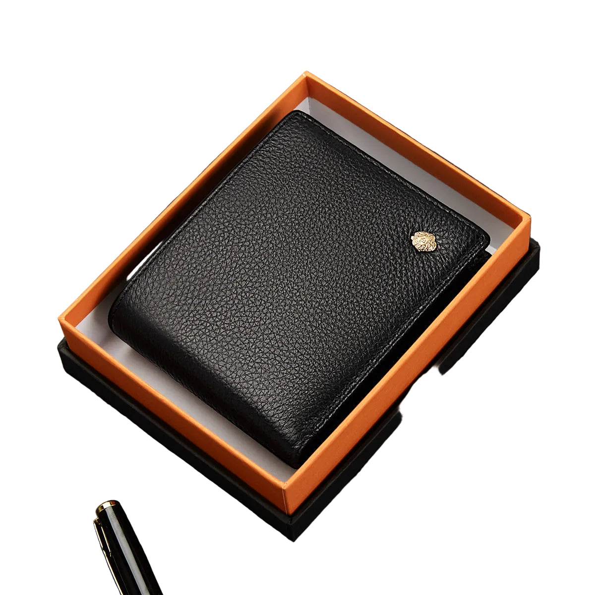 Adrian™ | Simple Cowhide Leather Zipper Wallet