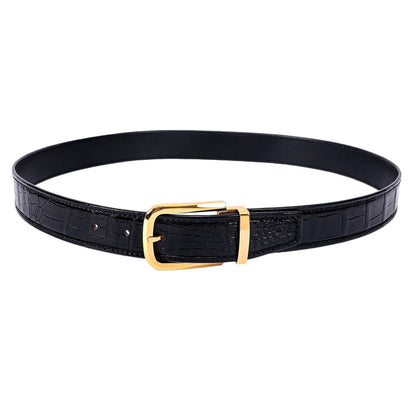 Fabien™ | Crocodile Leather Belt – 3.5CM Stainless Steel Pin Buckle