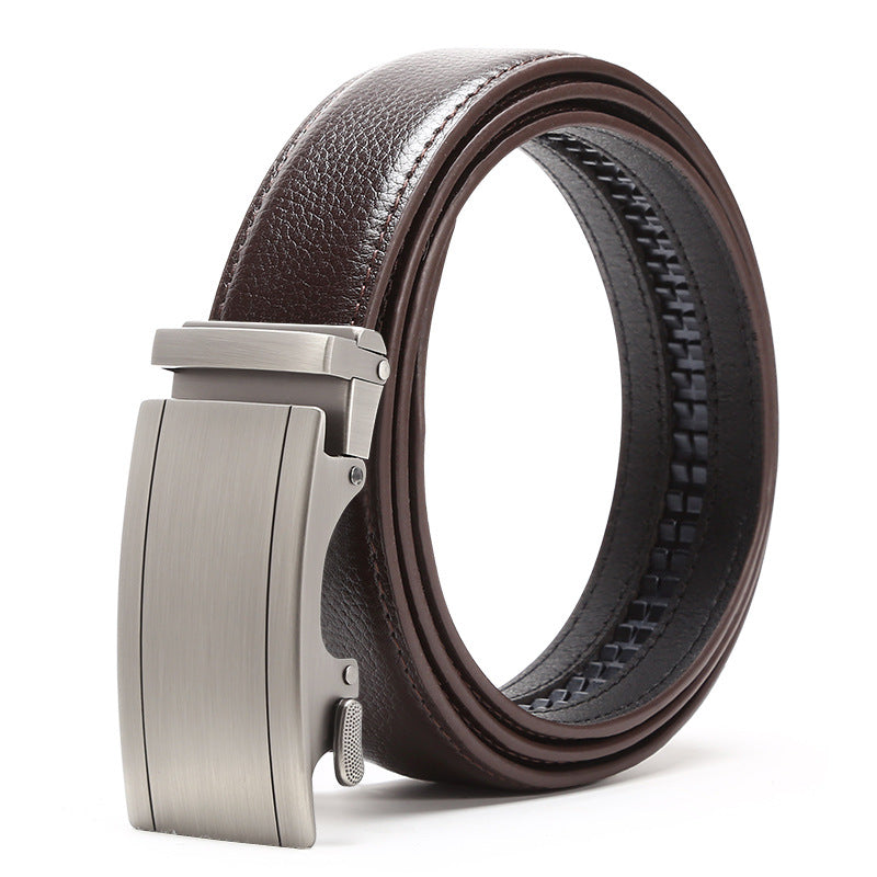 Reece™ | Men’s Cowhide Leather Belt – Automatic Buckle Business Style
