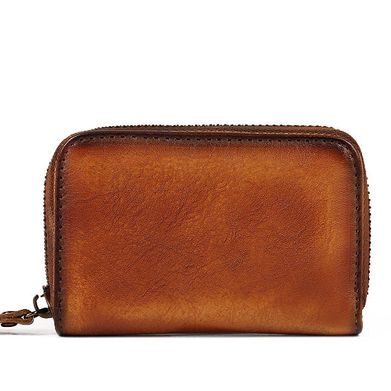 Pete™ | Genuine Leather Zipper Mini Card Holder Wallet