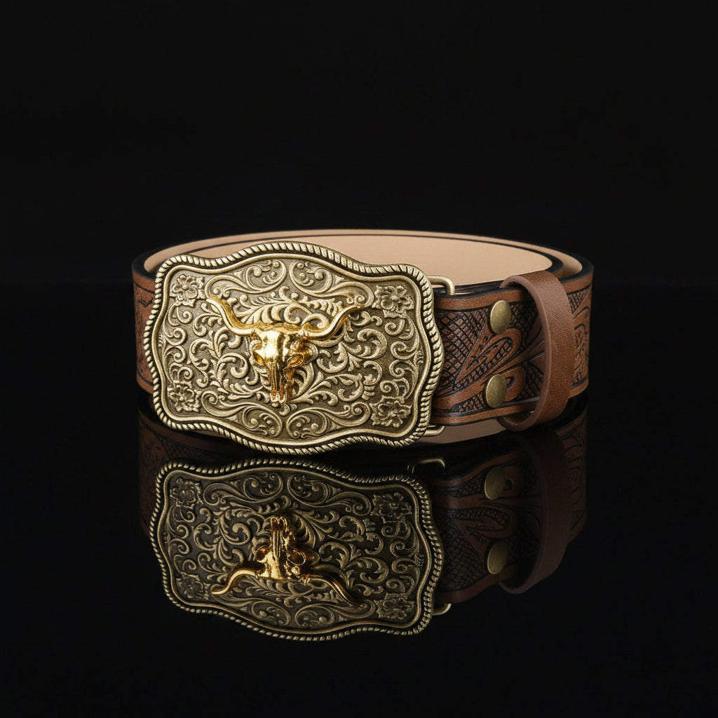 Granger™ | Unisex Punk Leather Belt – Rhinestone & Stud Detail