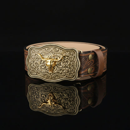 Granger™ | Unisex Punk Leather Belt – Rhinestone & Stud Detail
