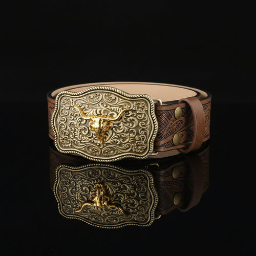 Granger™ | Unisex Punk Leather Belt – Rhinestone & Stud Detail