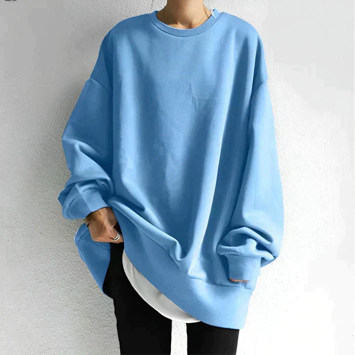 Alice Womens Oversized Tunic Sweater in Light Blue