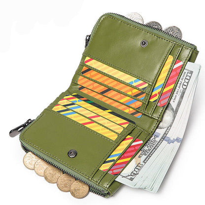 Ryder™ | RFID Double Zipper Leather Wallet