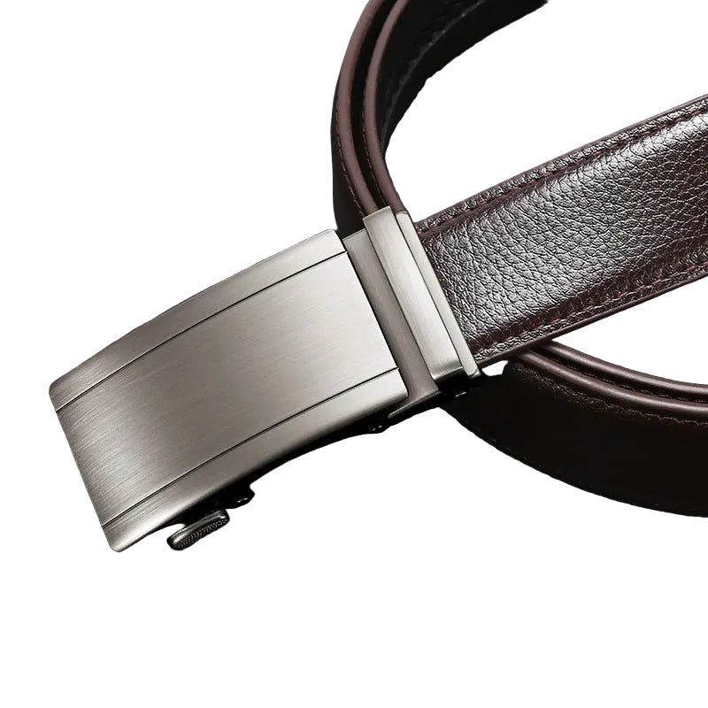 Reece™ | Men’s Cowhide Leather Belt – Automatic Buckle Business Style