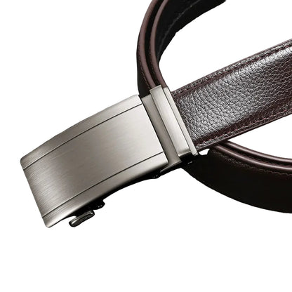 Reece™ | Men’s Cowhide Leather Belt – Automatic Buckle Business Style