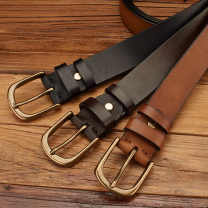 Ernest™ | Handmade Cowhide Leather Belt – Retro Casual Style