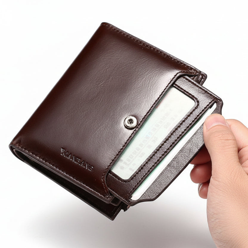 John™ | Cowhide Leather Multi-Function Card Holder Wallet