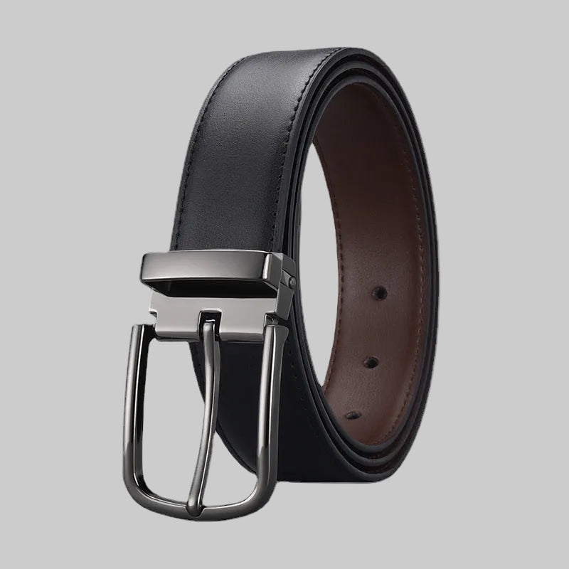 Kyron™ | Men’s Two-Layer Cowhide Leather Belt – Pin Buckle