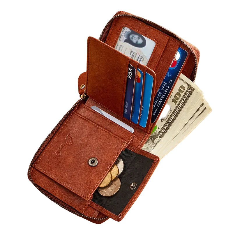 Oscar™ | Genuine Leather Zipper Multi-Card Wallet