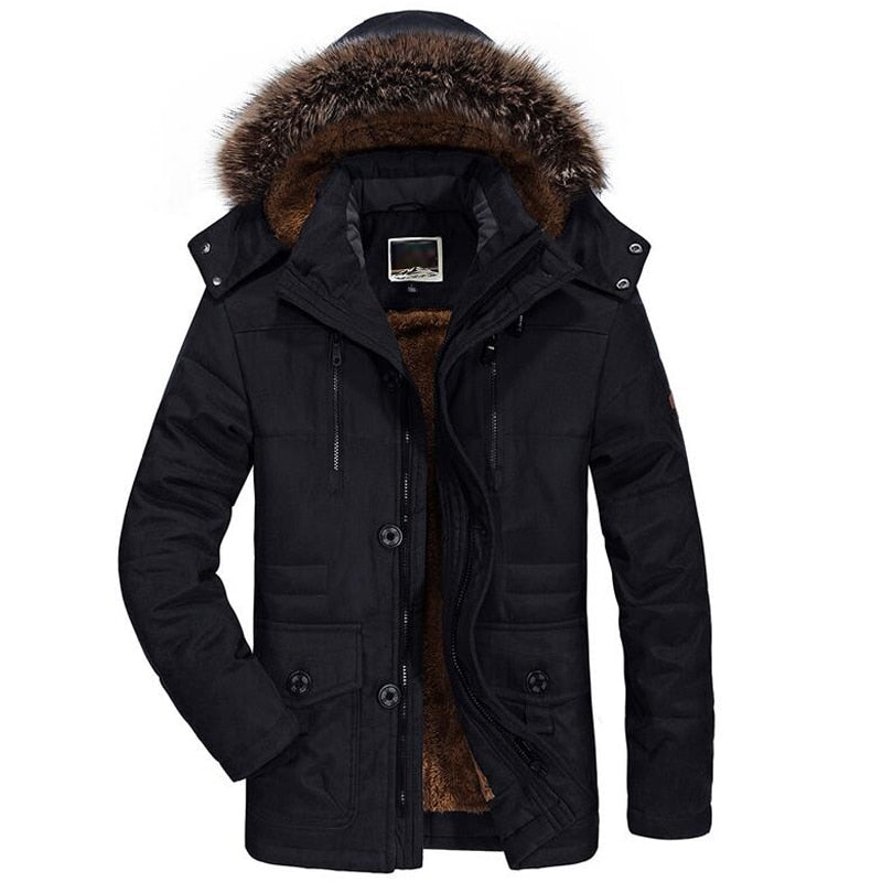 Tyler Mens Waterproof Winter Parka with Fleece Lining in Black