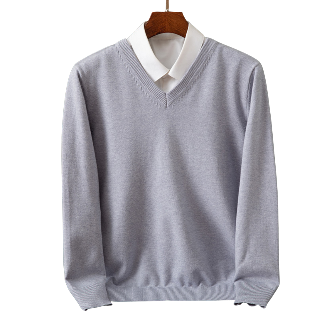 Elias - Elegant cashmere sweater with V-neck