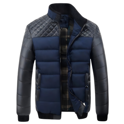 Henry | Two-tone quilted jacket in leather and fabric