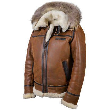 William | Bomber jacket with fur hood