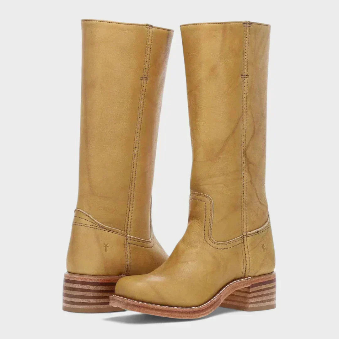 Liah Womens Retro Boots with Non-Slip Outsole in Yellow