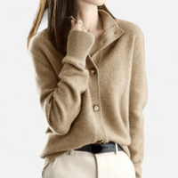 Jennifer | Womens Cashmere Cardigan, Button Front | Soft, Warm, Easy to Layer | Khaki, Off White and More S-XL