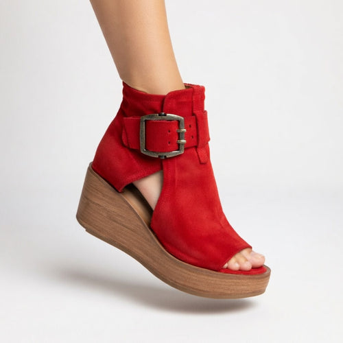 Elisse™ — Open-toe Wedge Booties in Modern Style