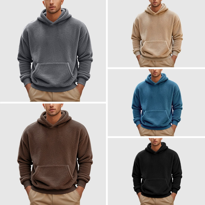 Men's Fleece Hoodie with Kangaroo Pocket | Relaxed Hood, Ribbed Cuffs & Hem | 5 Colorways + Bundle | S–XXL