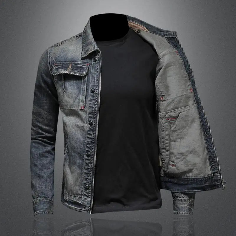 Francesco | Herren Trucker-Jacke Denim mit Klappentaschen — Kentkragen Jeansblau M–3XL | Westmere