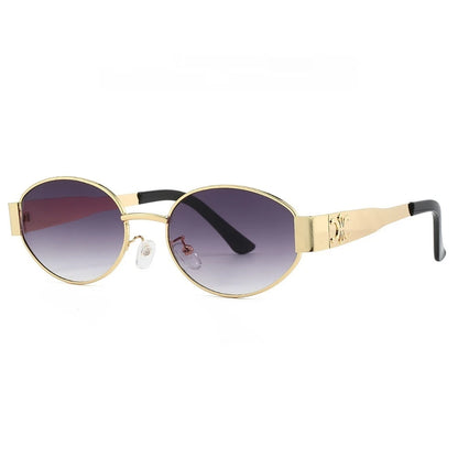 Celine - Gold/Gray Oval Frame Fashionable Sunglasses