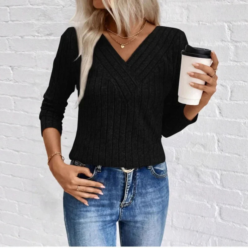 Women's Sunken Stripe Sweater, Relaxed Fit | Subtle Textured Pattern, Refined Modern Layer | 3 Colorways | S–2XL
