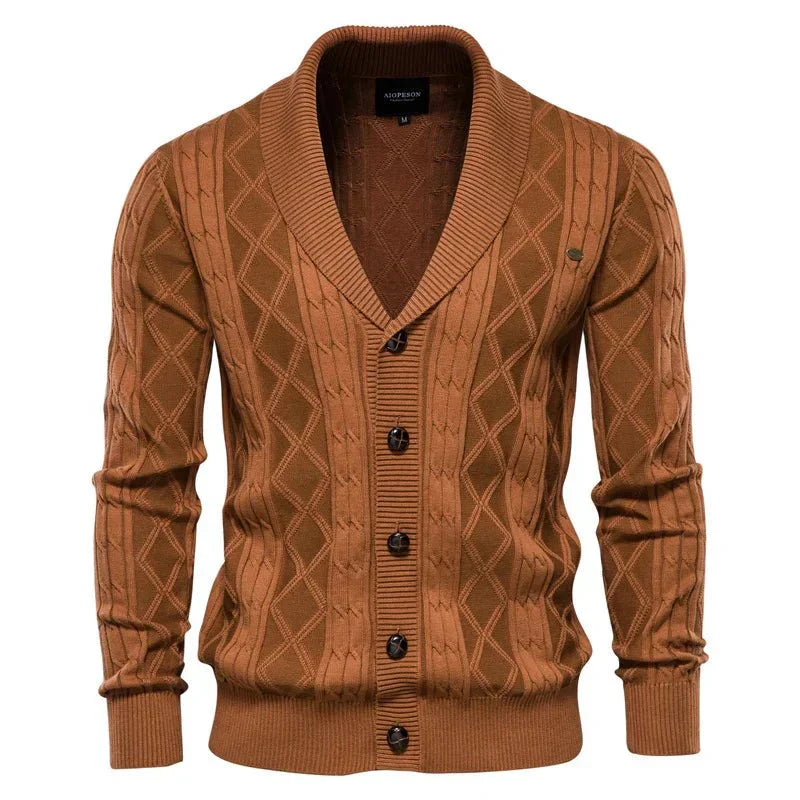 William | Men's cardigan with button placket