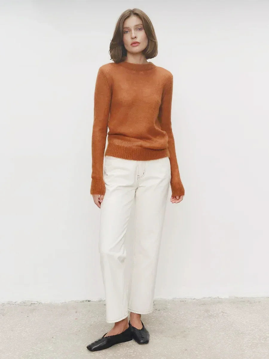 Natasha Womens Crewneck Knit Sweater