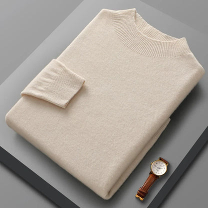 Harry - Mid-length cashmere sweater with high collar