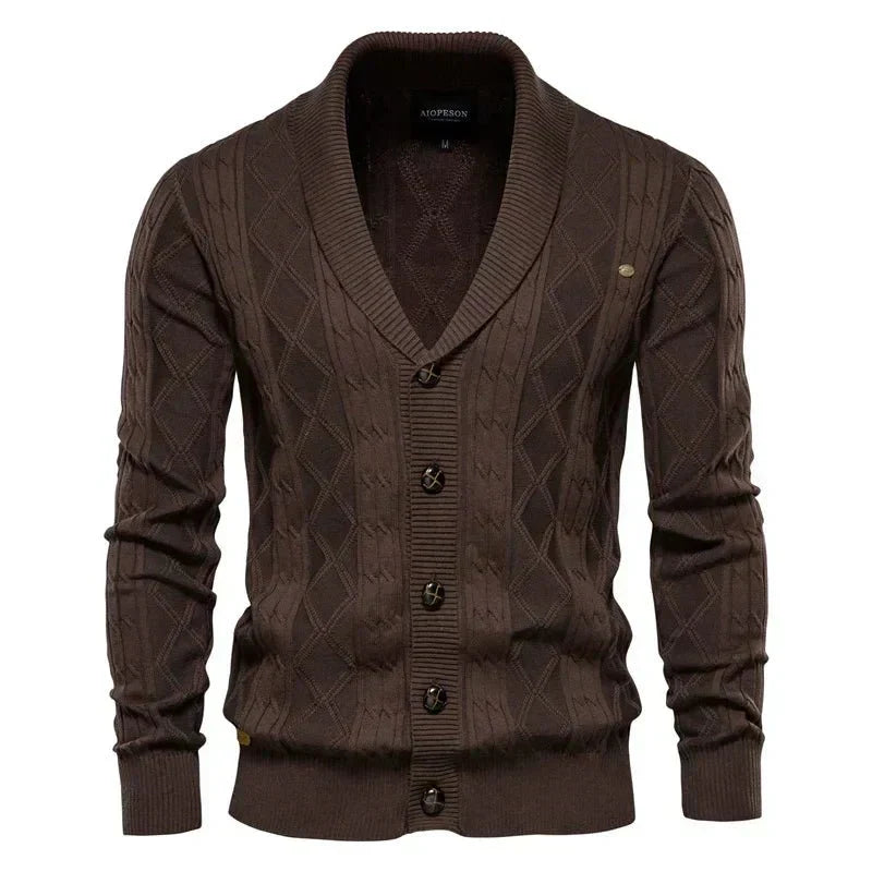 William | Men's cardigan with button placket