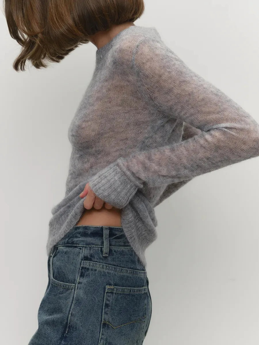 Natasha Womens Crewneck Knit Sweater