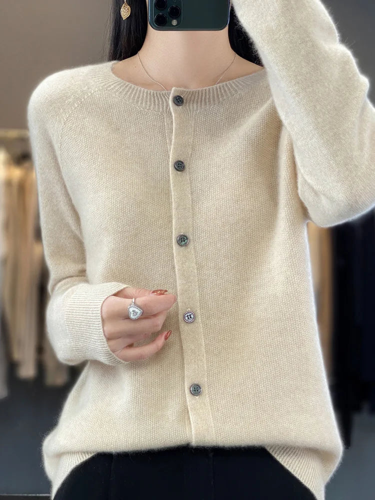 Women's Buttoned Cardigan, Relaxed Silhouette | Elegant Button Details, Everyday Layer | 14 Colorways | S–2XL