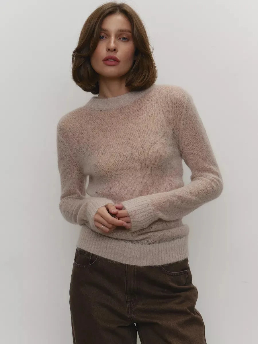 Natasha Womens Crewneck Knit Sweater