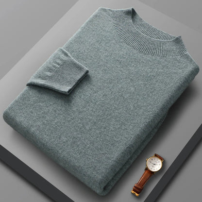 Harry - Mid-length cashmere sweater with high collar