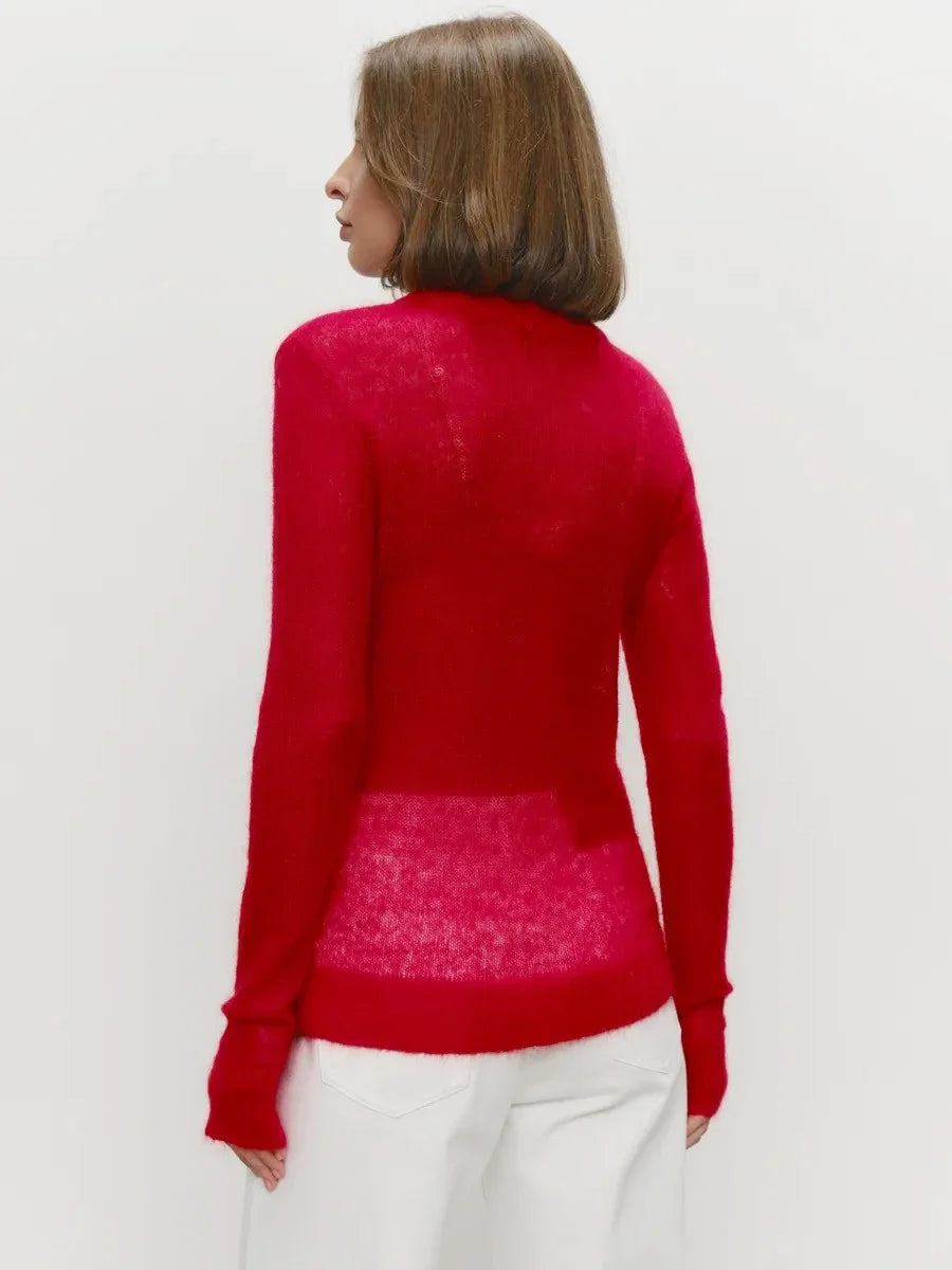 Natasha Womens Crewneck Knit Sweater