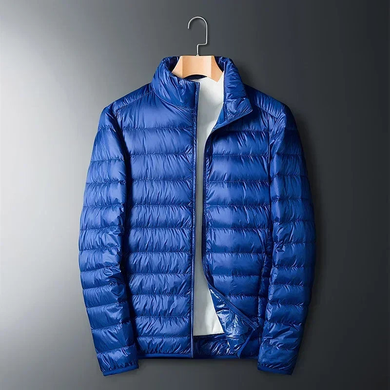Cody Mens Lightweight Packable Puffer Jacket in Blue