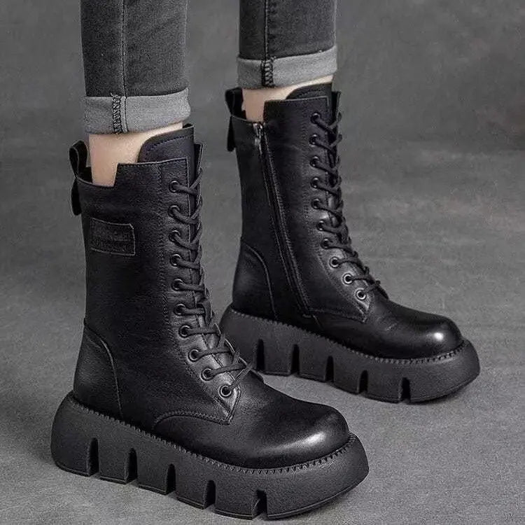 Kate Womens Winter Boots with Side Zip and Laces