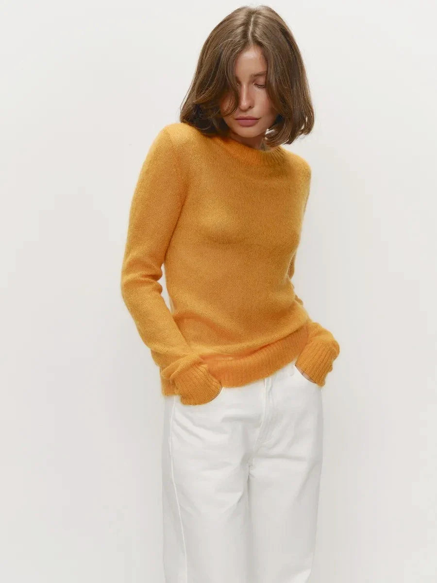 Natasha Womens Crewneck Knit Sweater