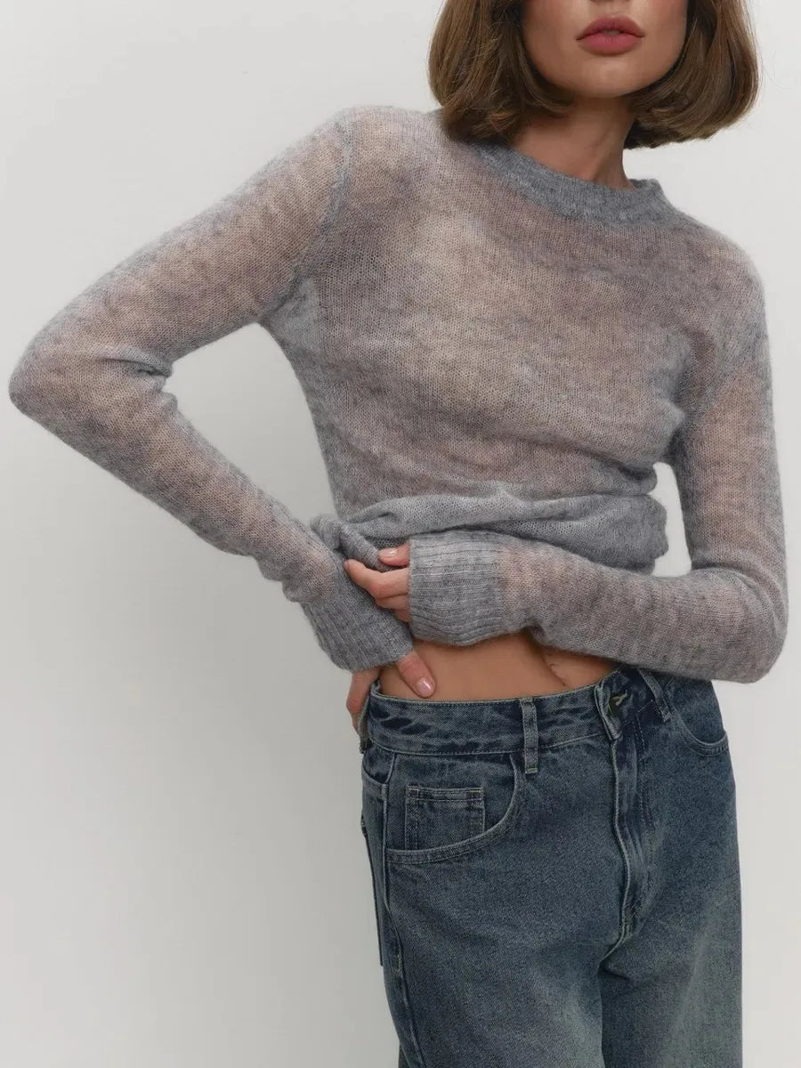 Natasha Womens Crewneck Knit Sweater