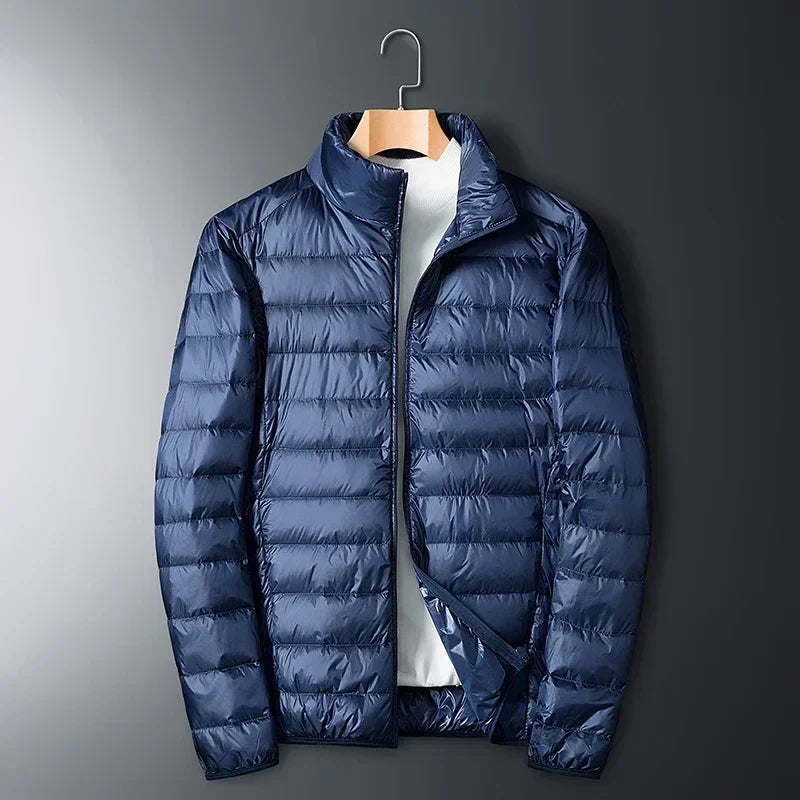 Cody Mens Lightweight Packable Puffer Jacket in Navy