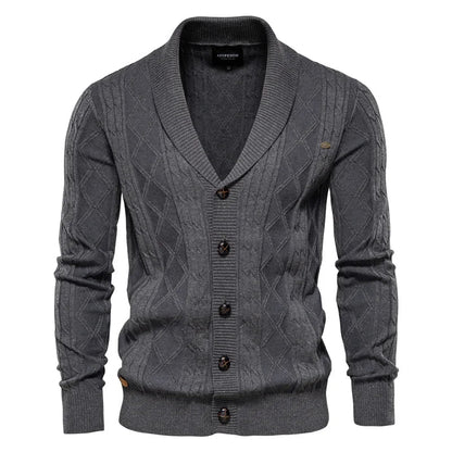 William | Men's cardigan with button placket