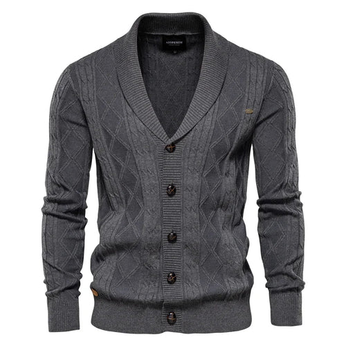 William | Men's cardigan with button placket